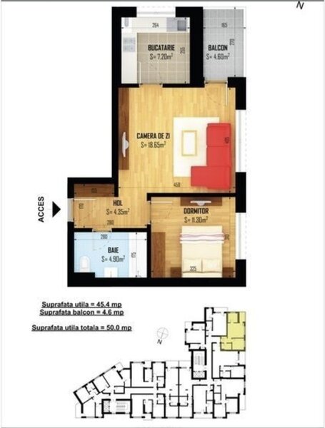 Grozavesti 2 camere Bloc nou Orhideea,